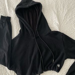 Black Cropped Hoodie